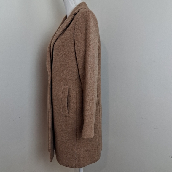 J Crew Daphne Topcoat in Italian Boiled Wool In Camel Size 6P - Picture 3 of 9